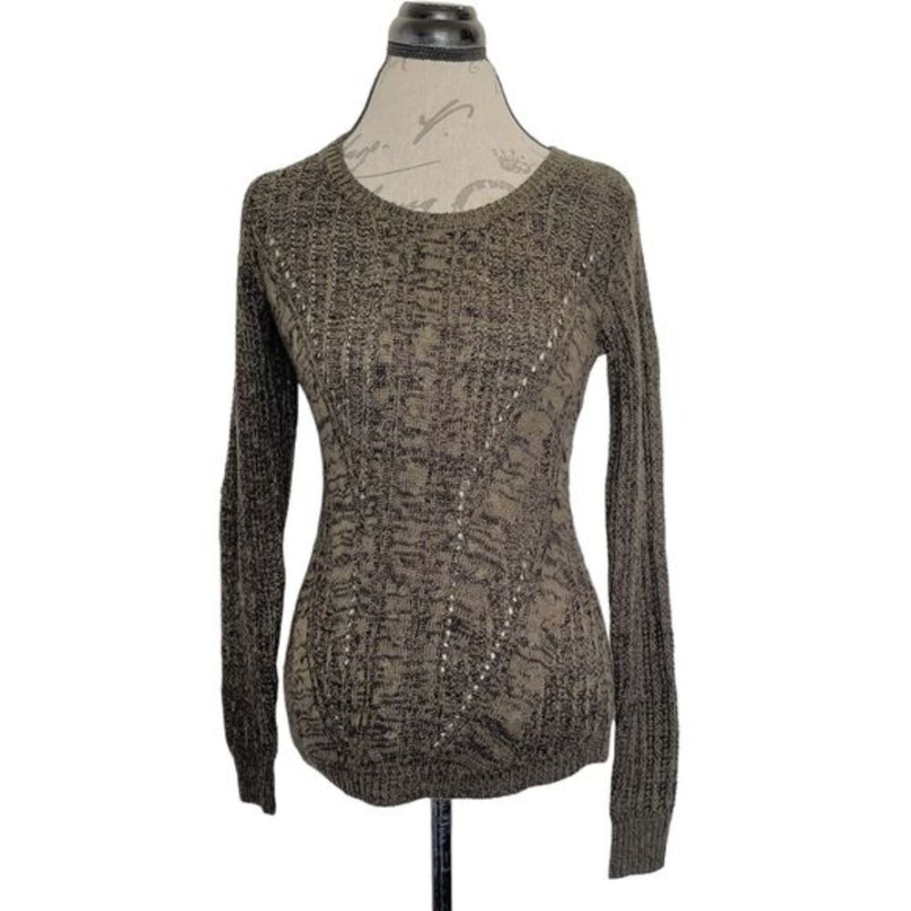 Pink Rose Womens Sweater Scoop Cable Knit Size XS Bohowestern Normcore Bohemian